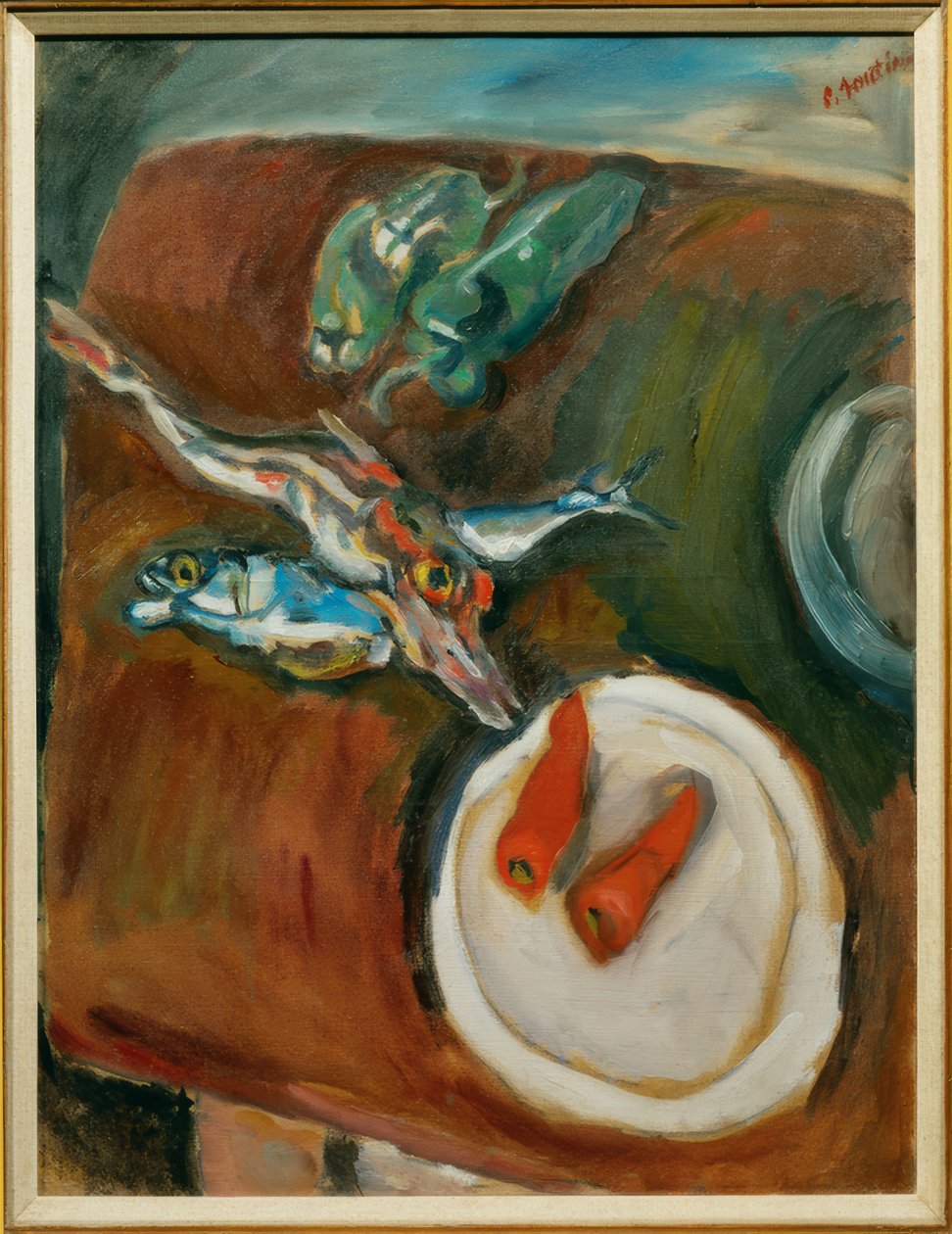 Nature morte avec poissons, piments et carottes - Chaim Soutine