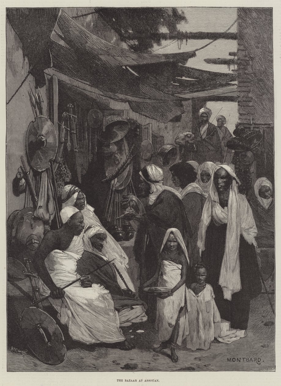 Le bazar à Assouan - Charles Auguste Loye