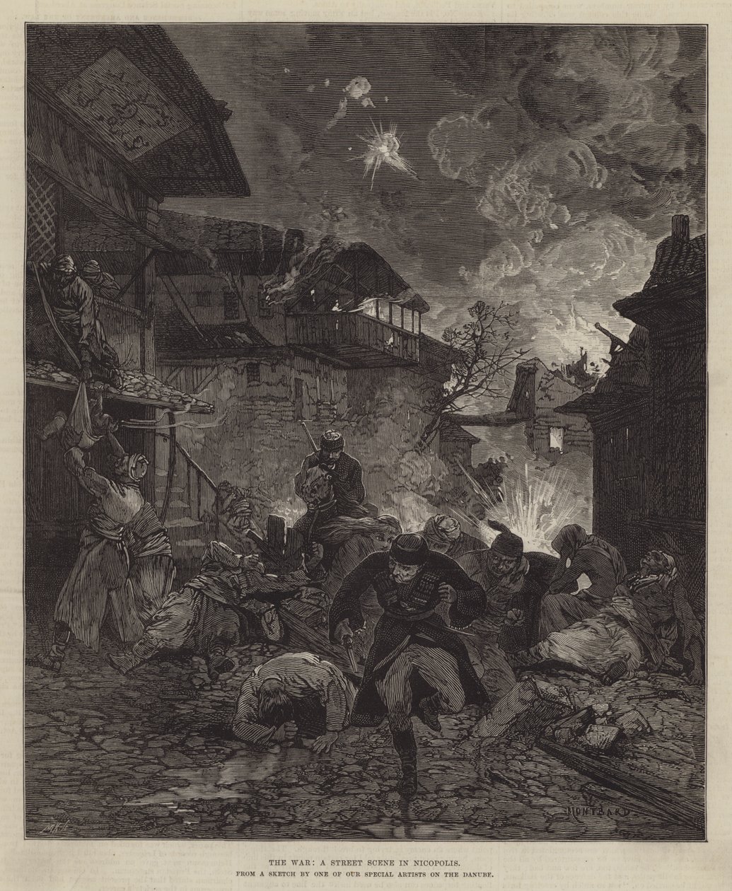 La guerre, une scène de rue à Nicopolis - Charles Auguste Loye