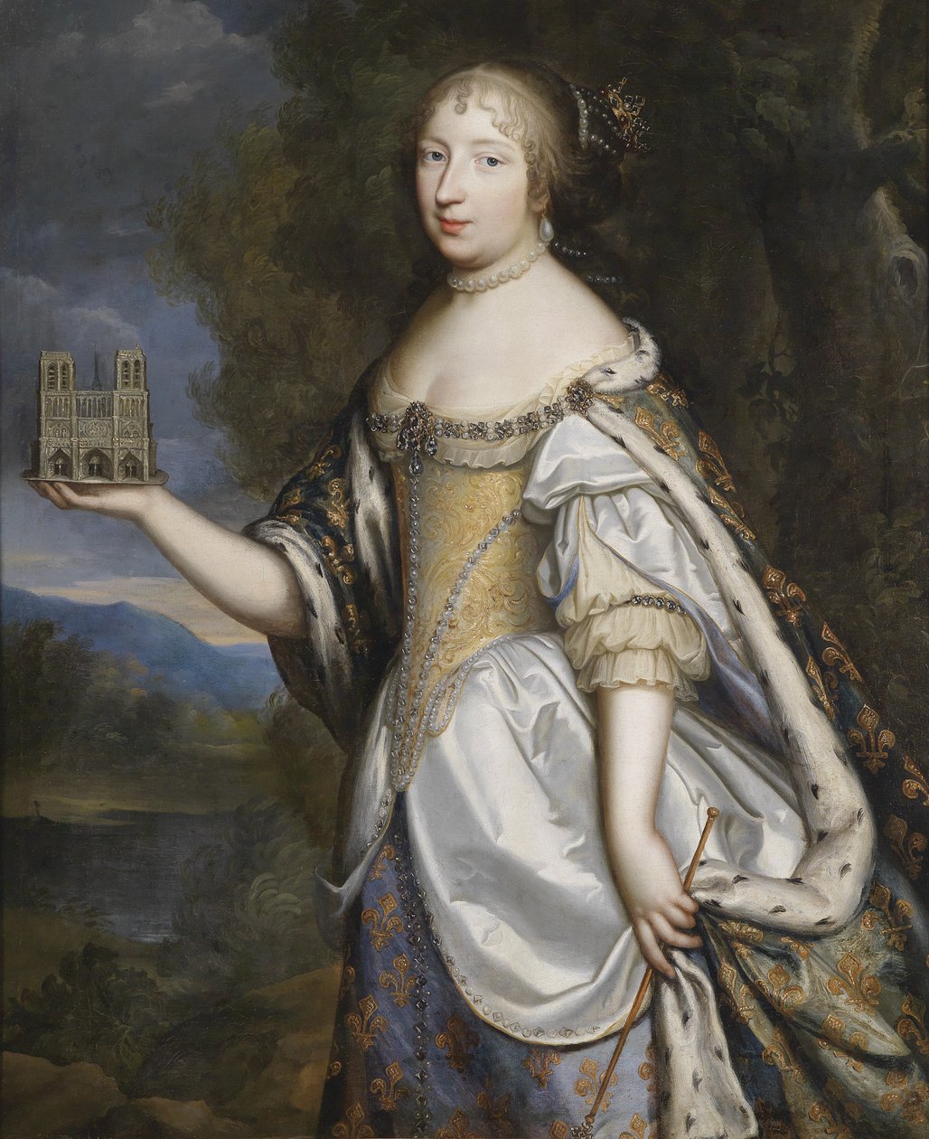 Portrait de la reine Marie-Thérèse de France, en tant que patronne de la cathédrale Notre-Dame de Paris - Charles Beaubrun
