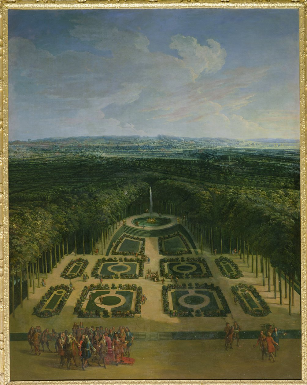 Promenade de Louis XIV (1638-1715) dans les jardins du Grand Trianon, 1713 - Charles Chastelain