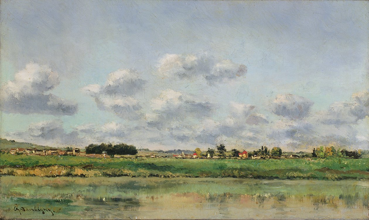 Rives du Loing, fin des années 1860 - Charles Francois Daubigny