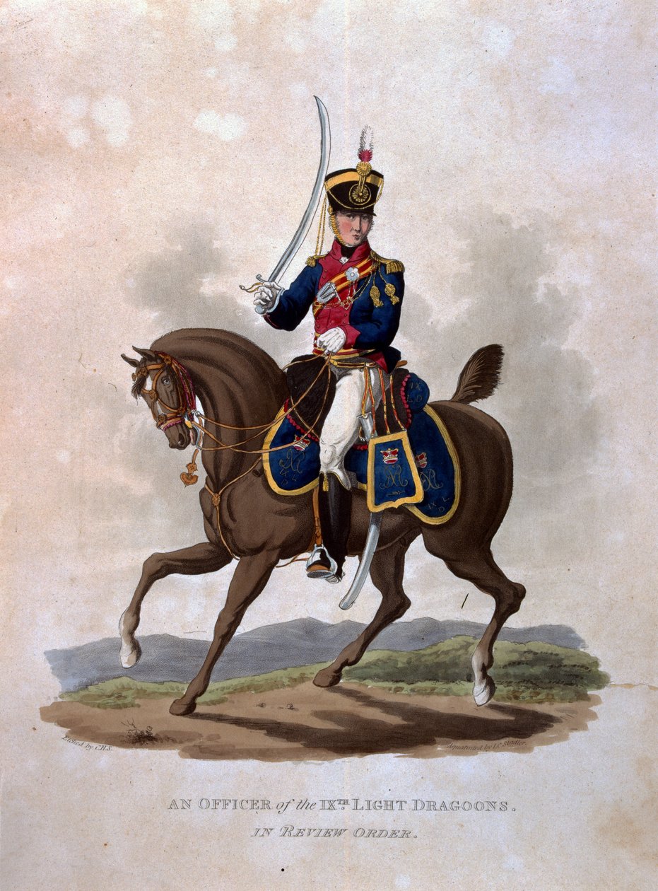 Un officier des 9e Dragons légers en tenue de revue, extrait de 