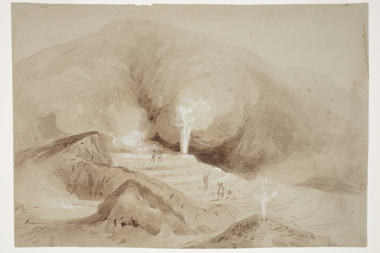 Source bouillante intermittente près de Rotorua - Charles Heaphy