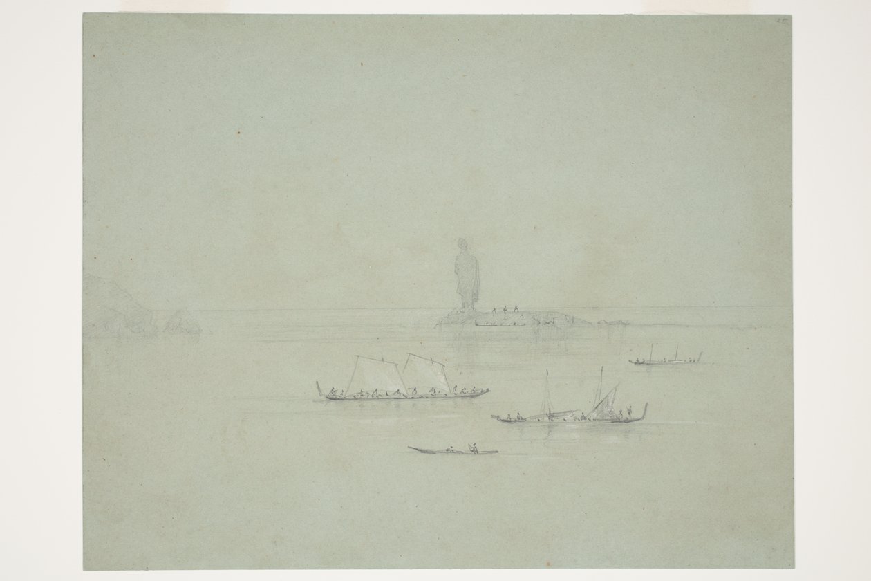 Statue Rock Manaia, Thames - Charles Heaphy