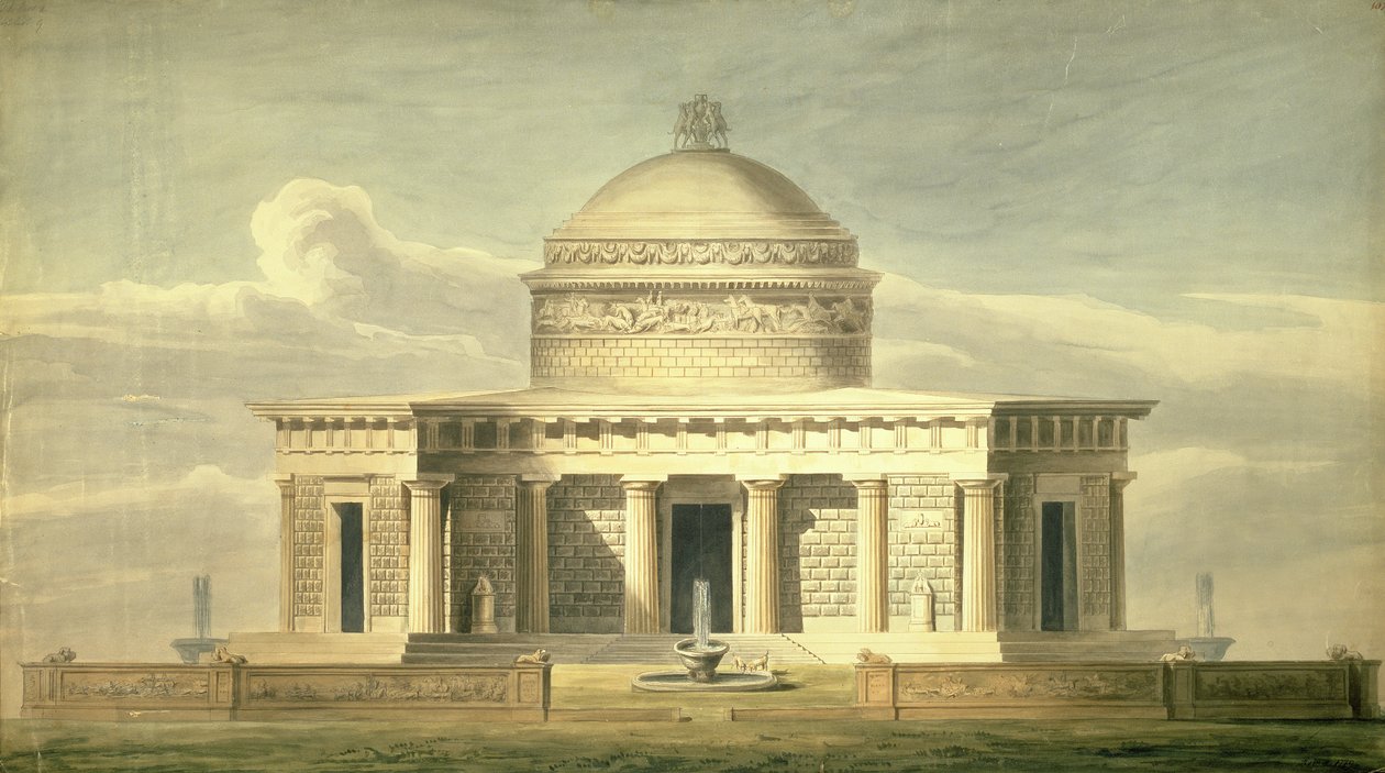 Copie du design de Sir John Soane (1752-1837) pour une résidence canine, dessiné à l