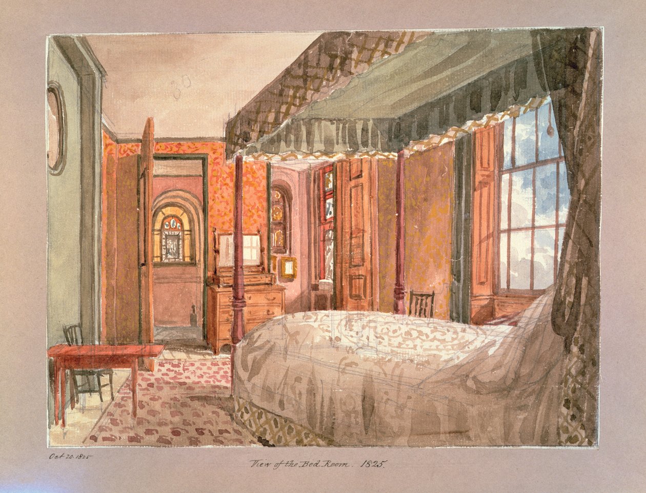 Vue de la chambre à coucher, 1825 - Charles James Richardson