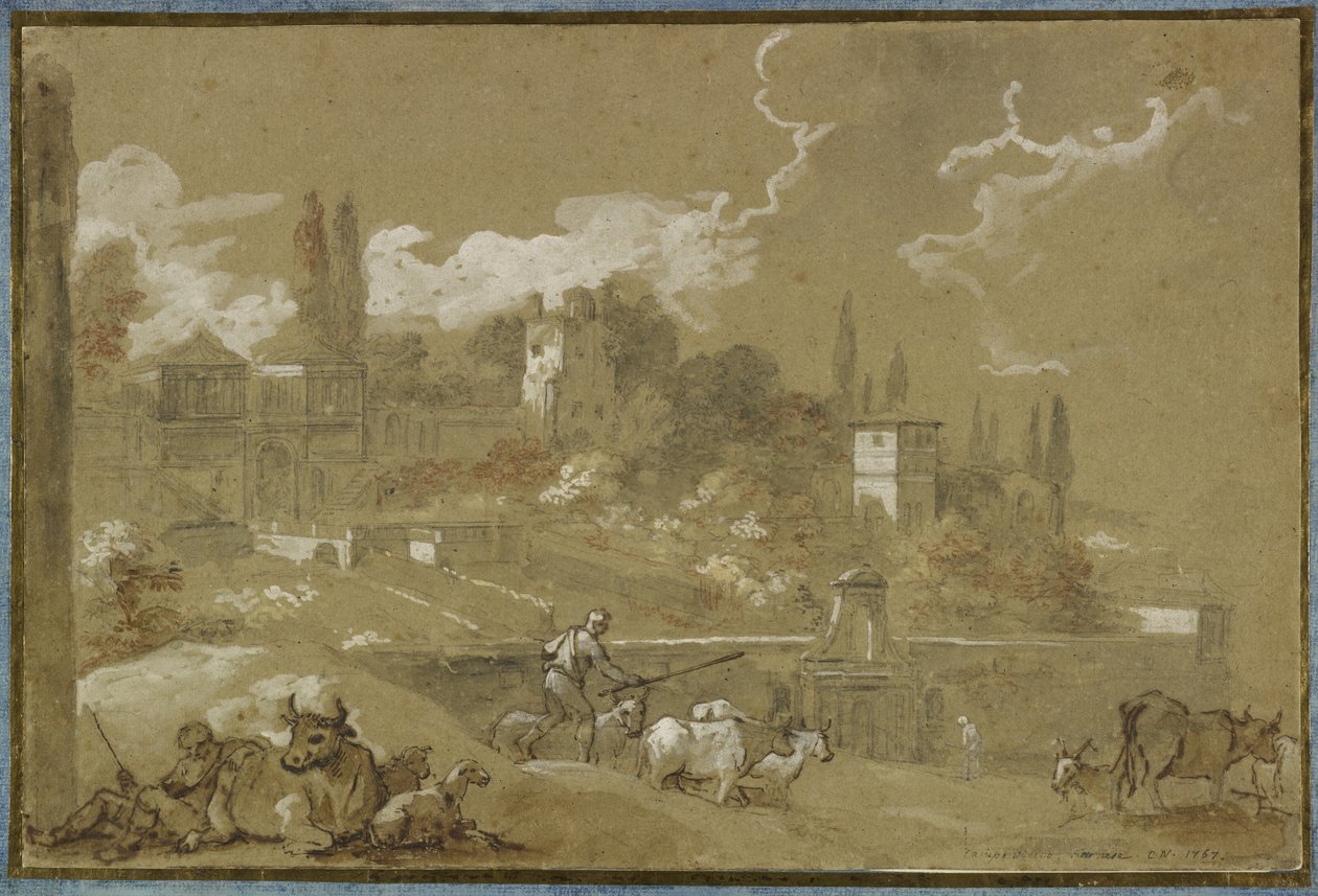 Vue de Campo Vacino, Rome, 1767 - Charles Joseph Natoire