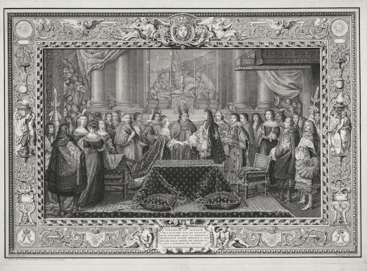 Cérémonie de mariage de Louis XIV (1638-1715) roi de France et de Navarre, et de l