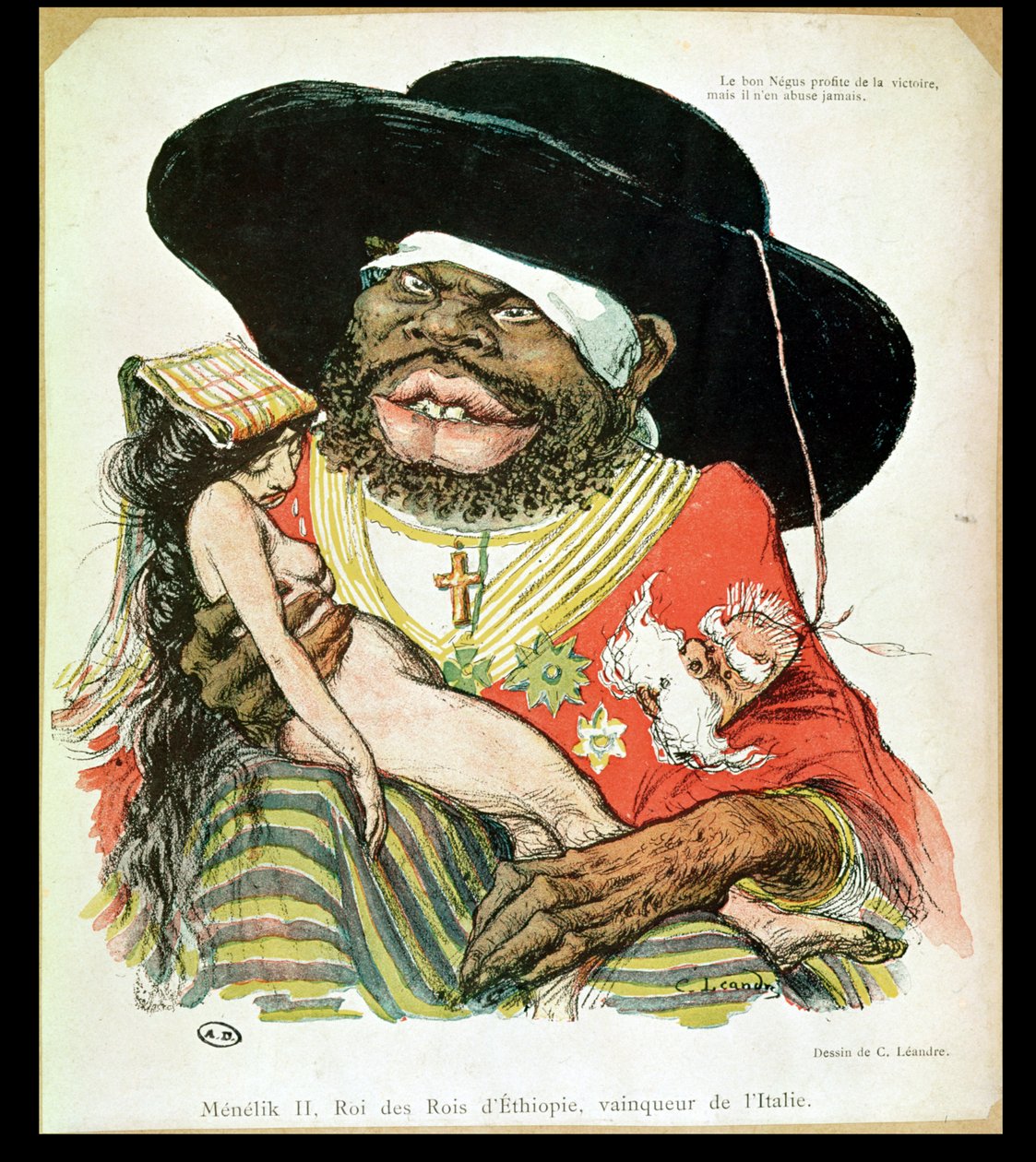 Caricature du Négus d