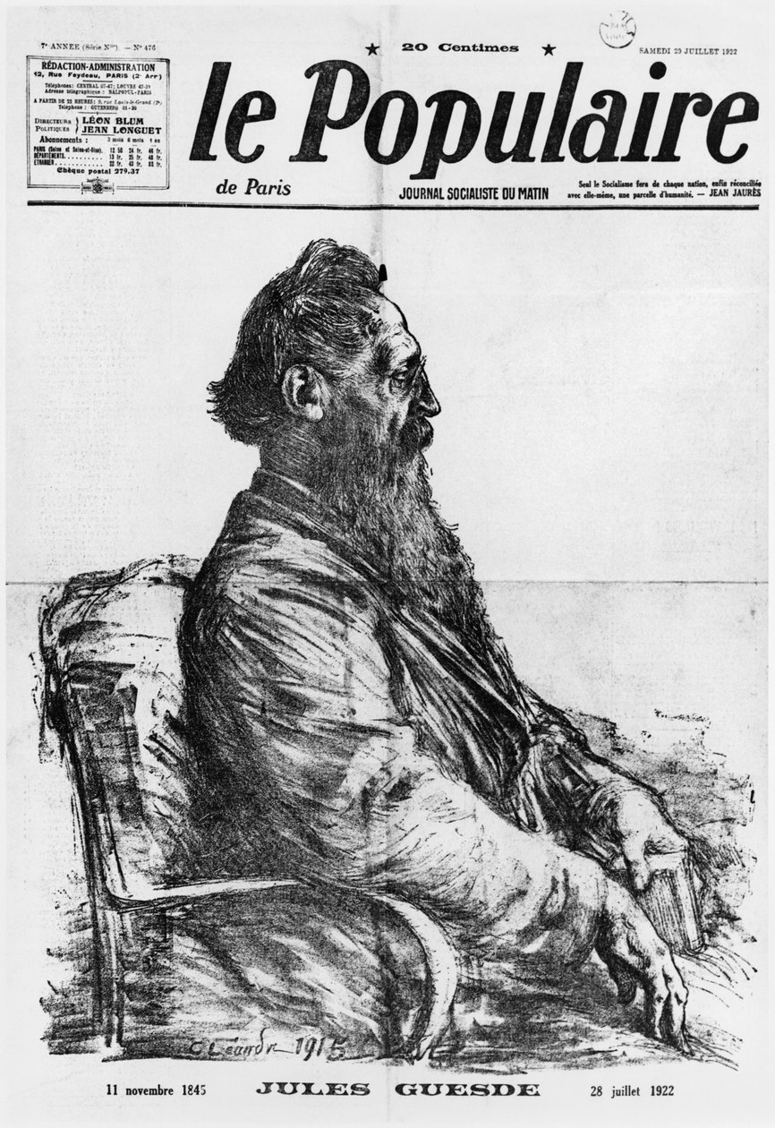 Mort de Jules Guesde, illustration de couverture de 