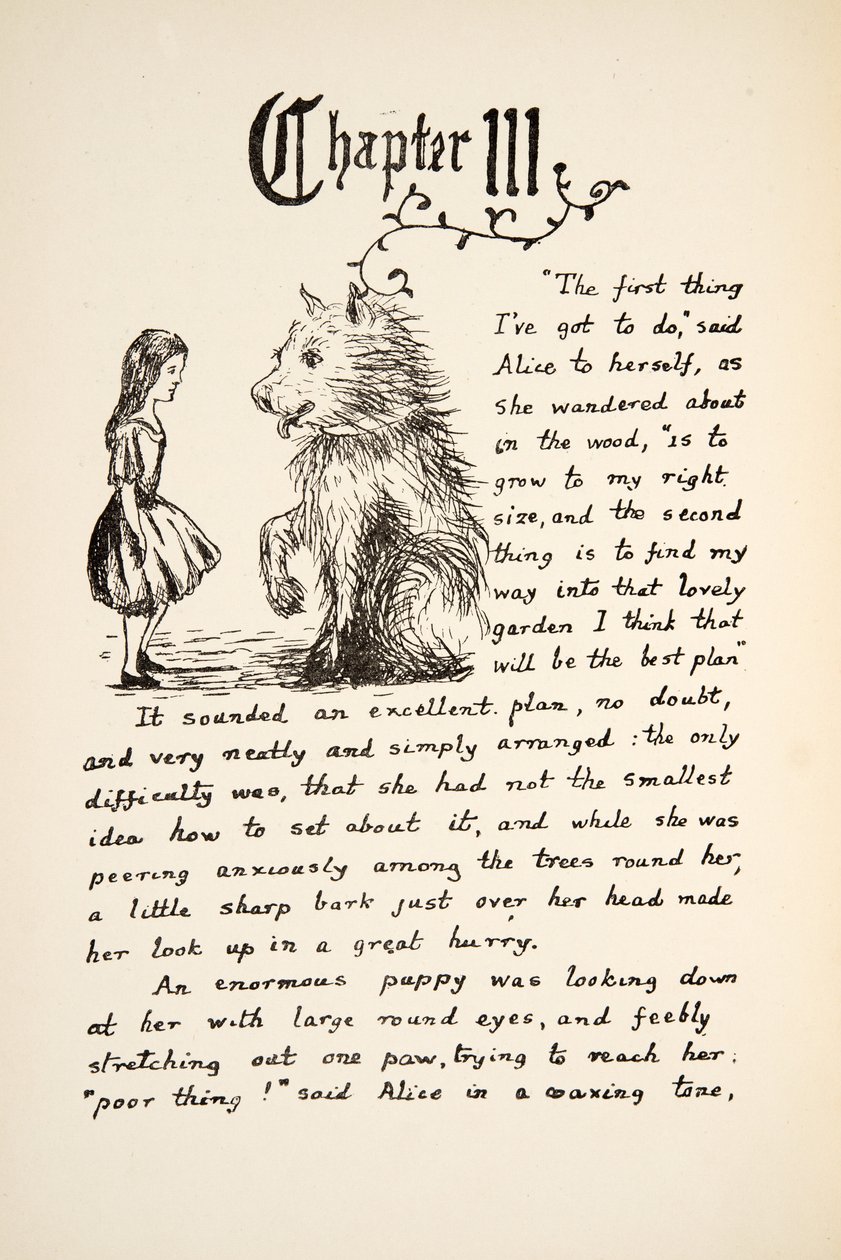 Alice rencontre le chiot, illustration des Aventures d