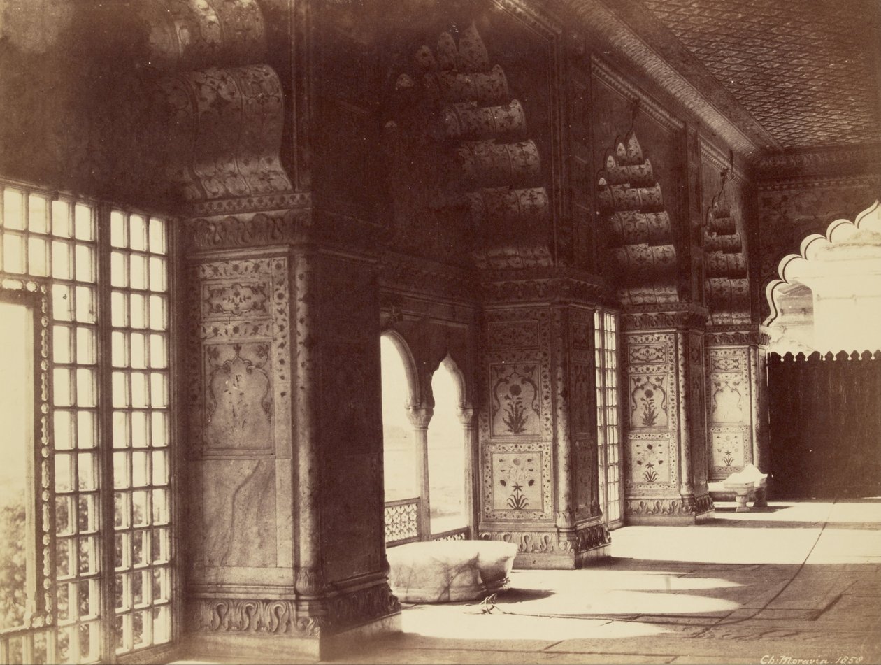 Intérieur du trône de cristal dans le Dewan-i-Khas - Charles Moravia