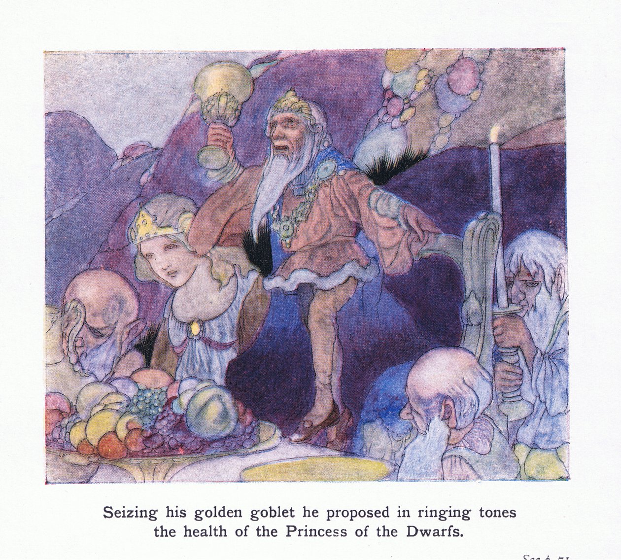 Saisissant son gobelet doré, il proposa en tonnerre la santé de la princesse des nains - Charles Robinson
