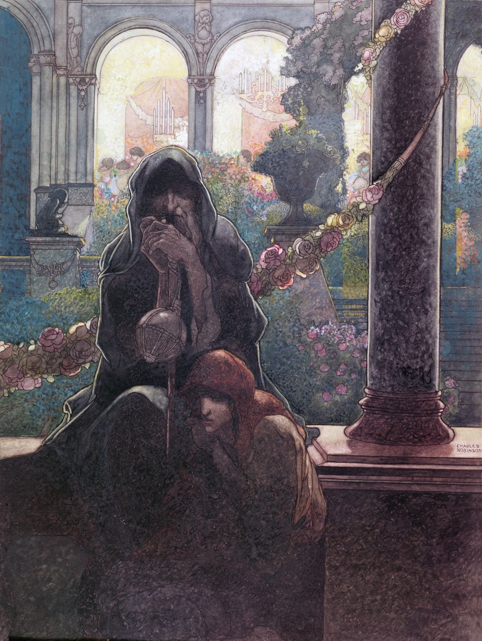 Les riches festoyant dans leurs belles maisons tandis que les mendiants étaient assis aux portes, 1913 - Charles Robinson