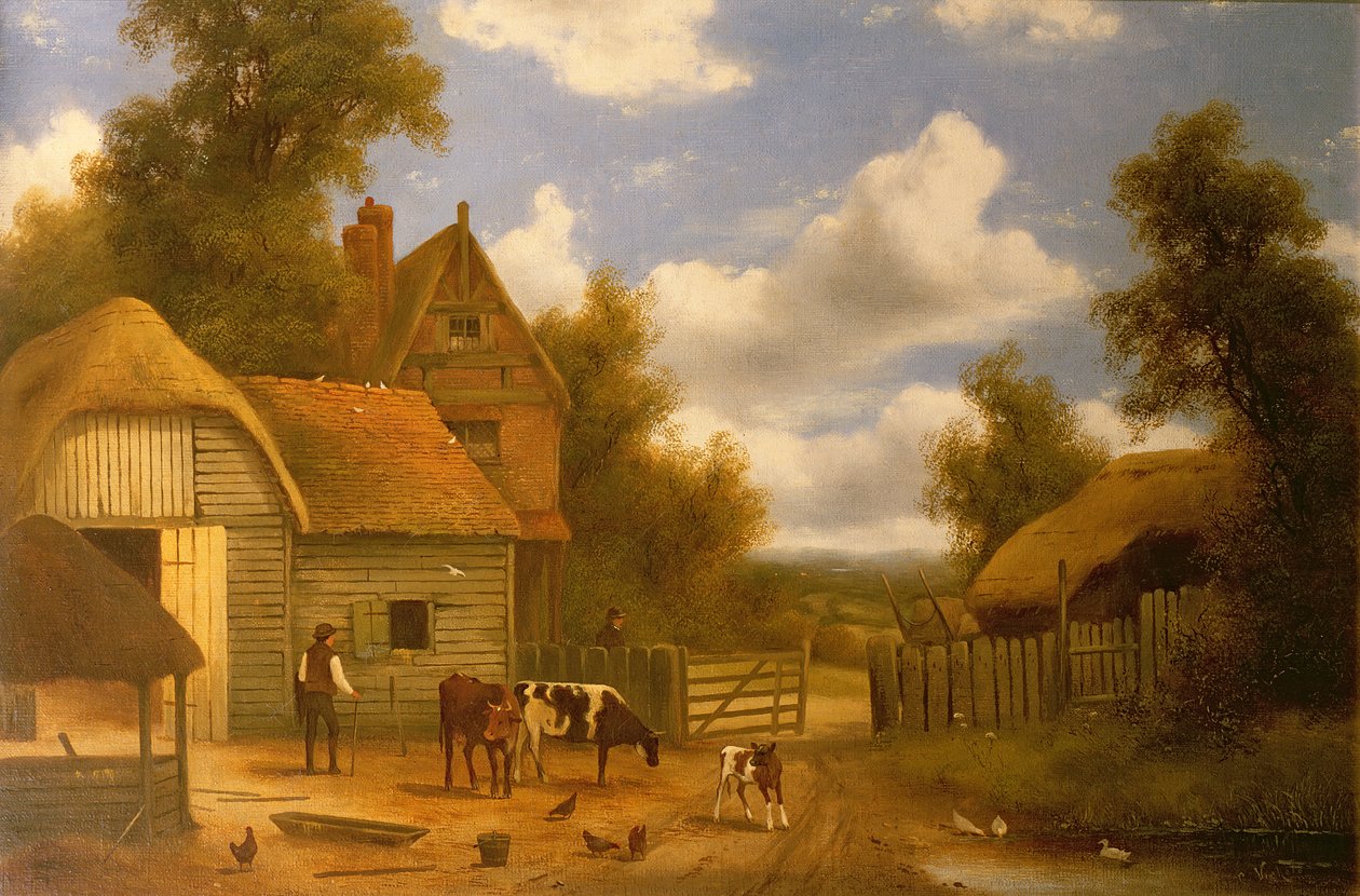 Scène de cour de ferme - Charles Vickers