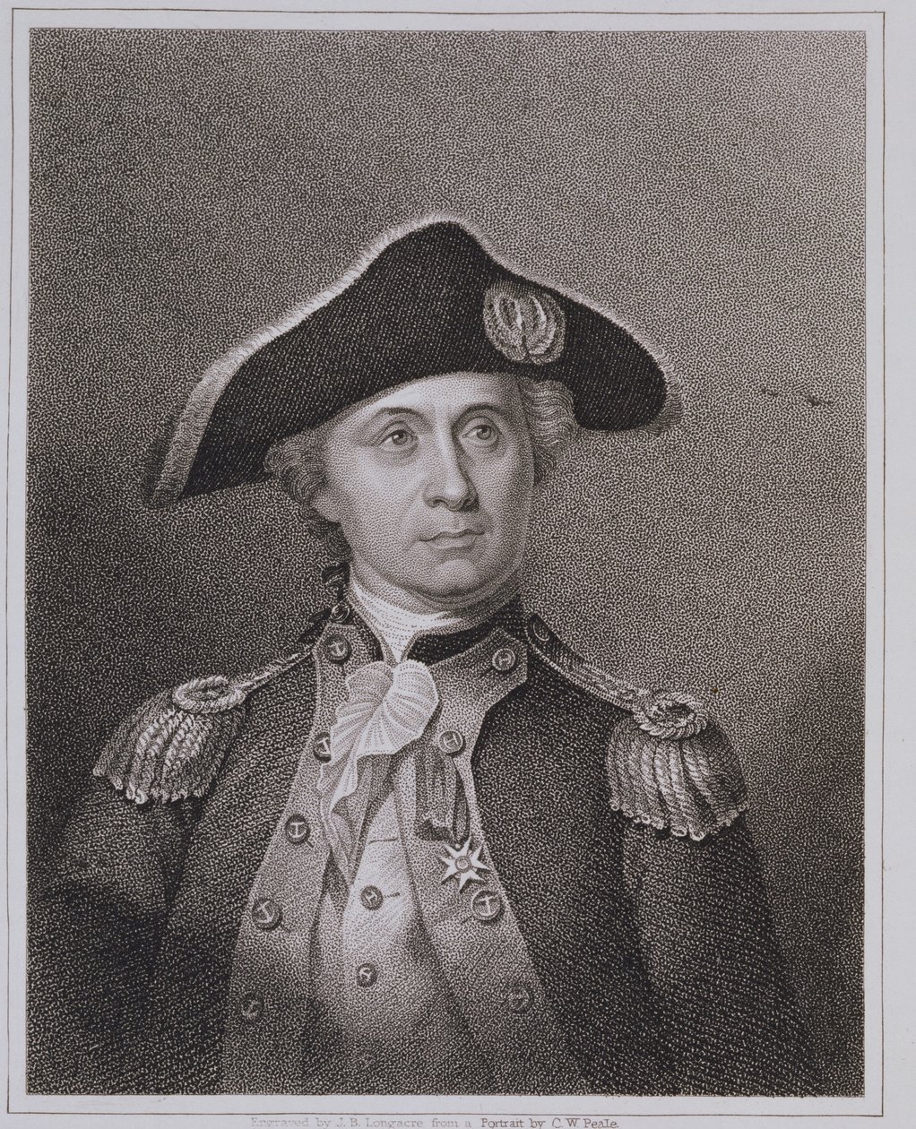 John Paul Jones (1747-92), gravé par James Barton Longacre (1794-1869) - Charles Willson Peale
