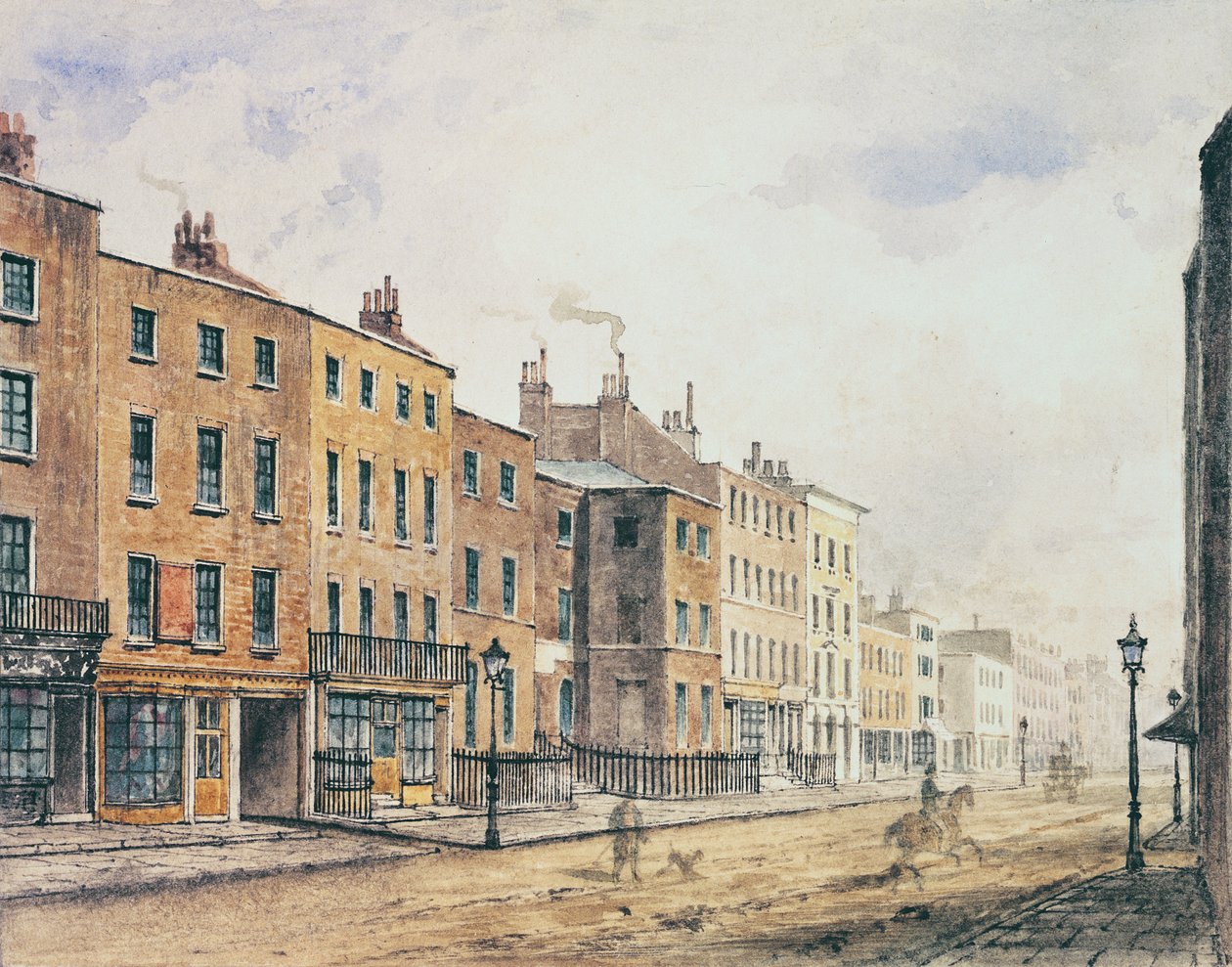 Vue de Marylebone High Street, 1848 - Charles Bigot