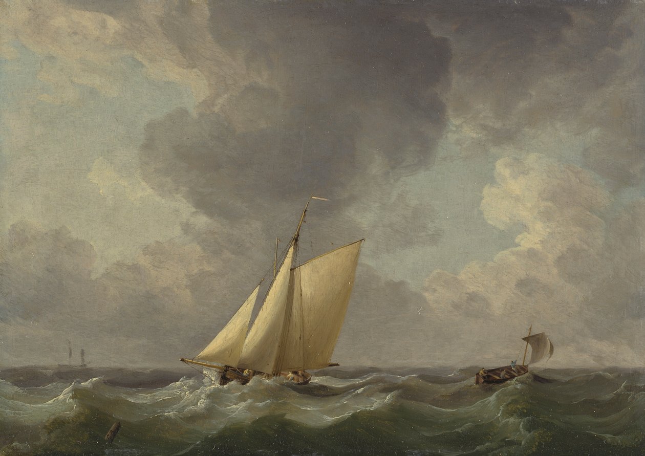 Un cotre dans une forte brise - Charles Brooking