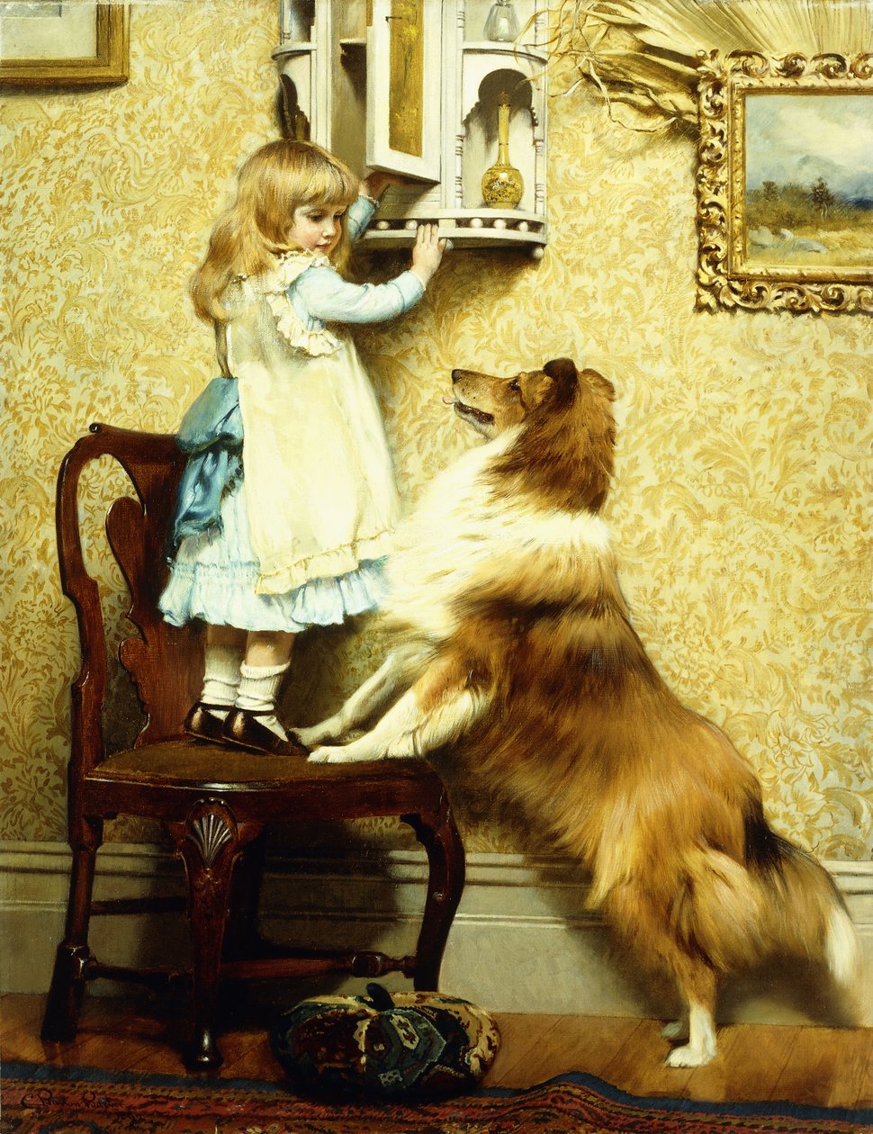 Petite Fille et son Sheltie, 1892 - Charles Burton Barber