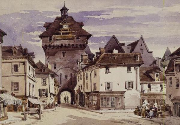 Scène de rue à Loches, France - Charles Claude Pyne