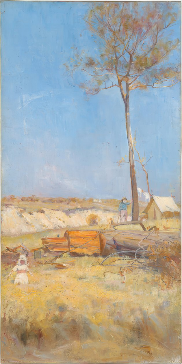 Sous un soleil du sud (Camp de fendeurs de bois) - Charles Edward Conder