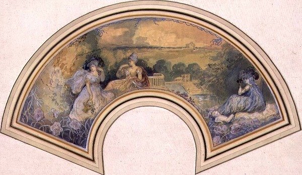 Conception pour éventail, c.1893-98 - Charles Edward Conder