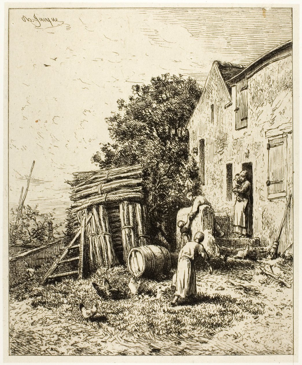 Habitation rustique - Charles Emile Jacque