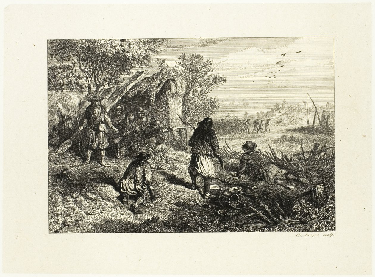 Une embuscade - Charles Emile Jacque