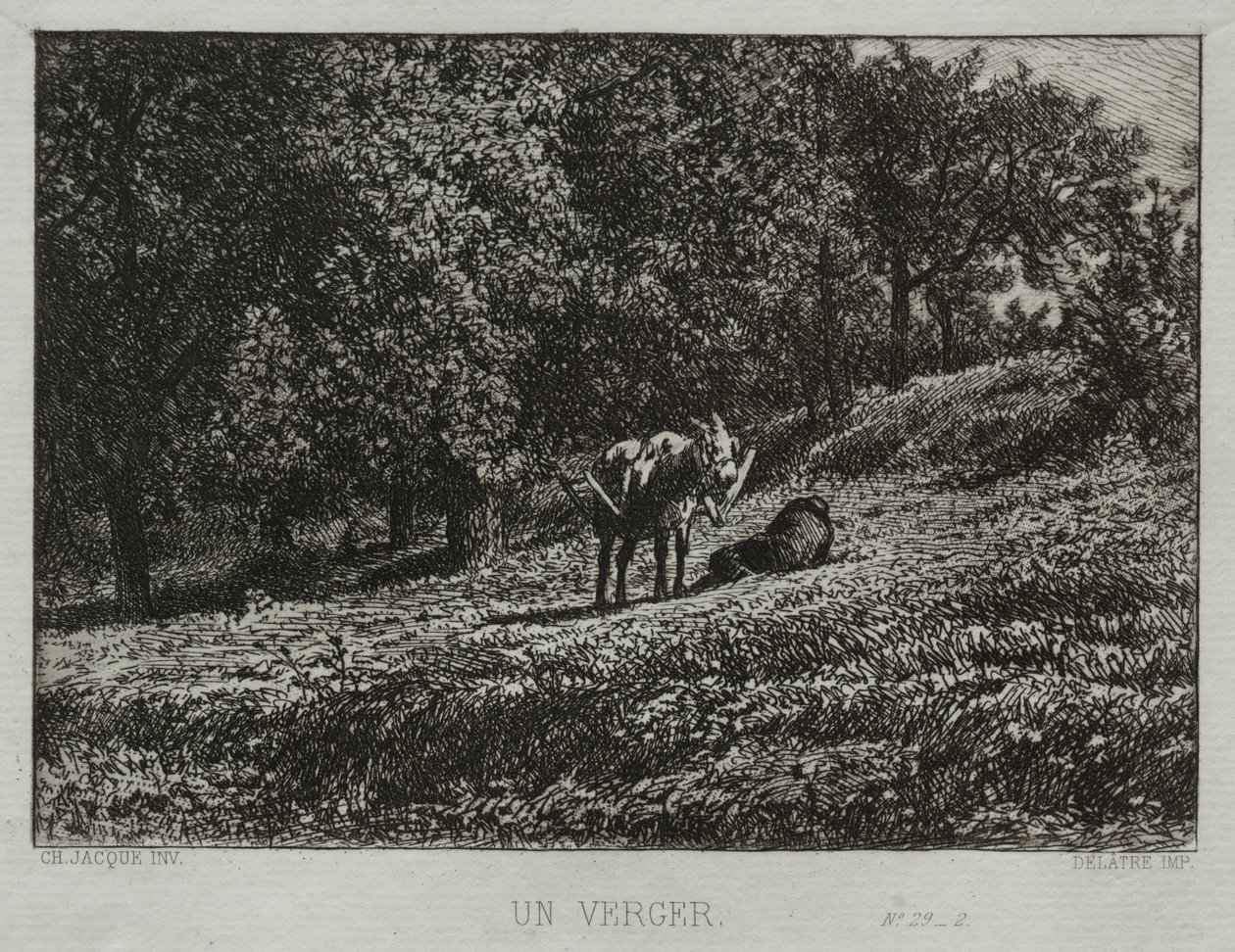 Un verger - Charles Emile Jacque