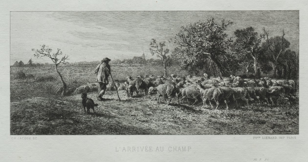 Arrivée au Champ - Charles Emile Jacque