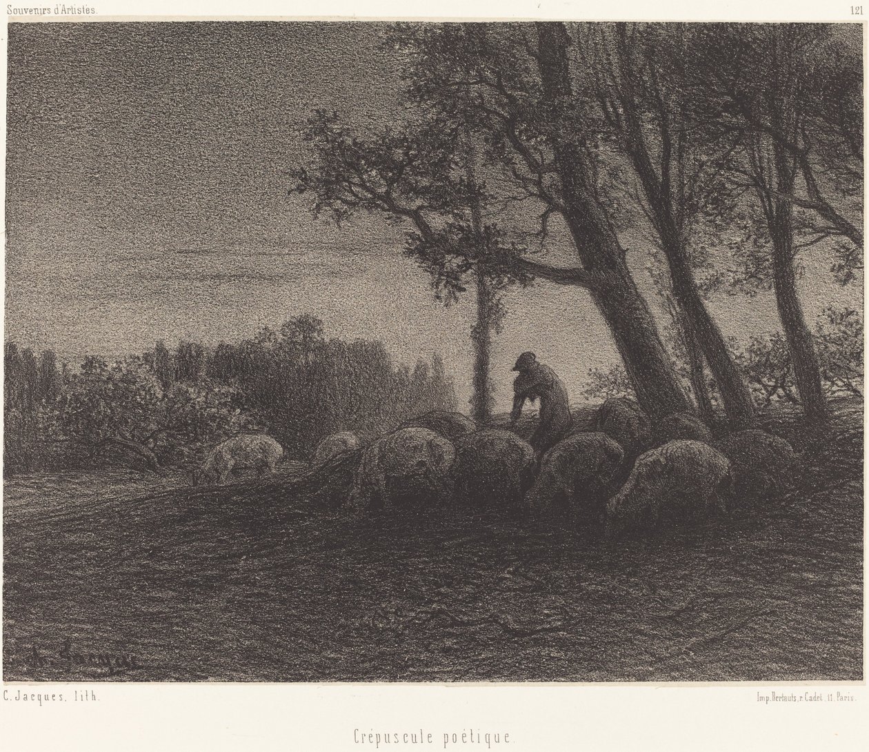 Crépuscule poétique - Charles Emile Jacque