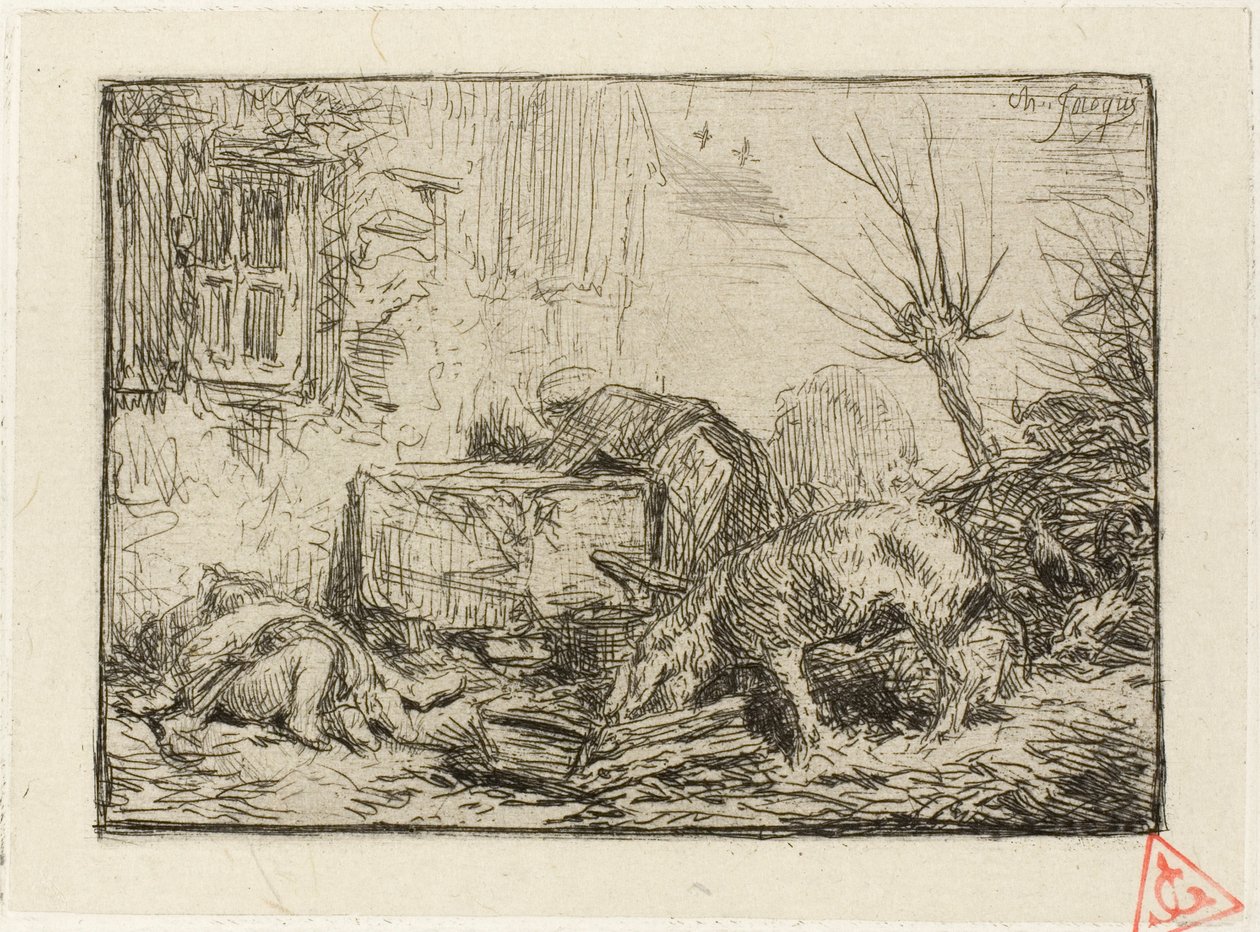 Cour de ferme - Charles Emile Jacque