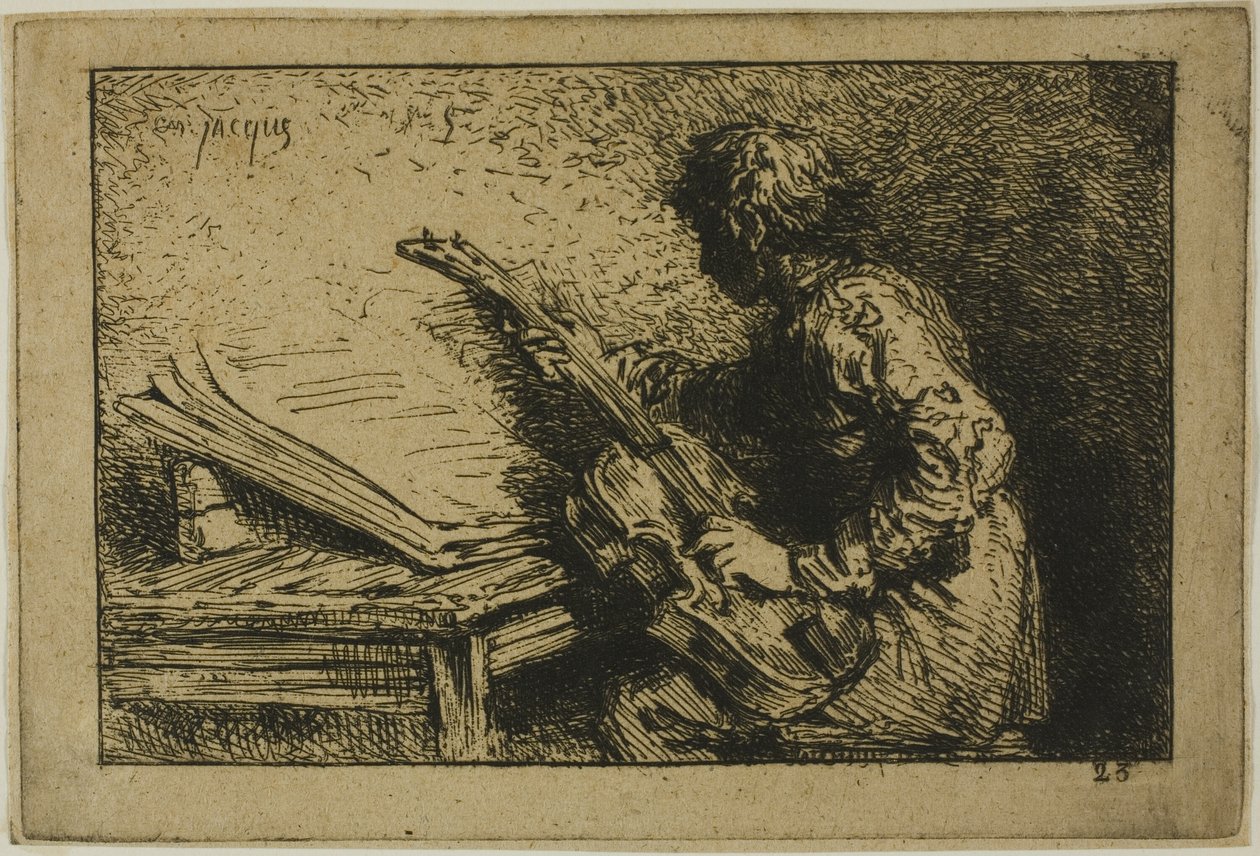 Joueur de guitare - Charles Emile Jacque