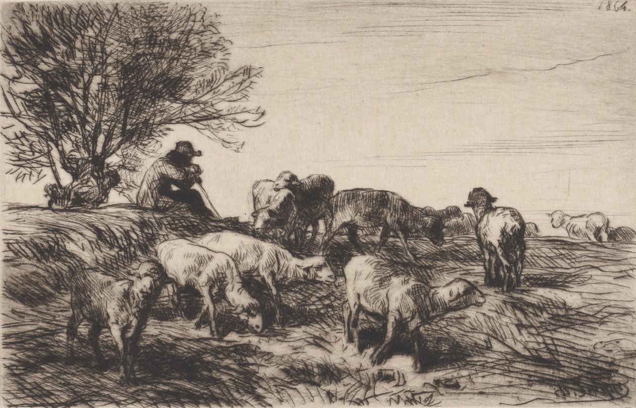 Troupeau de moutons, 1864 - Charles Emile Jacque
