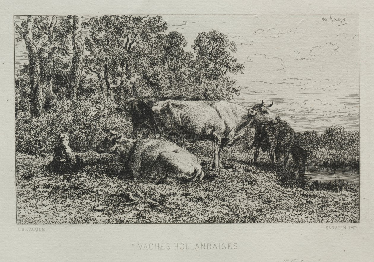 Vaches hollandaises - Charles Emile Jacque