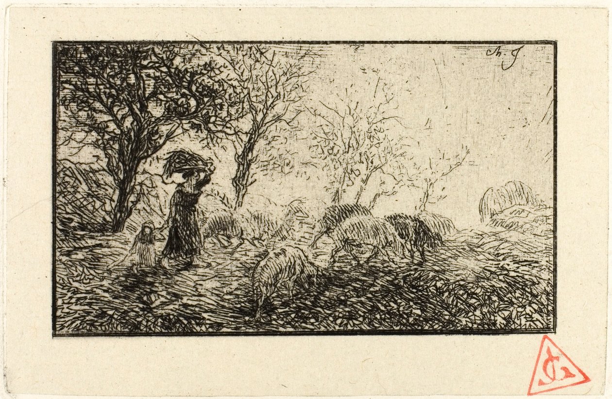 Paysage et animaux - Charles Emile Jacque
