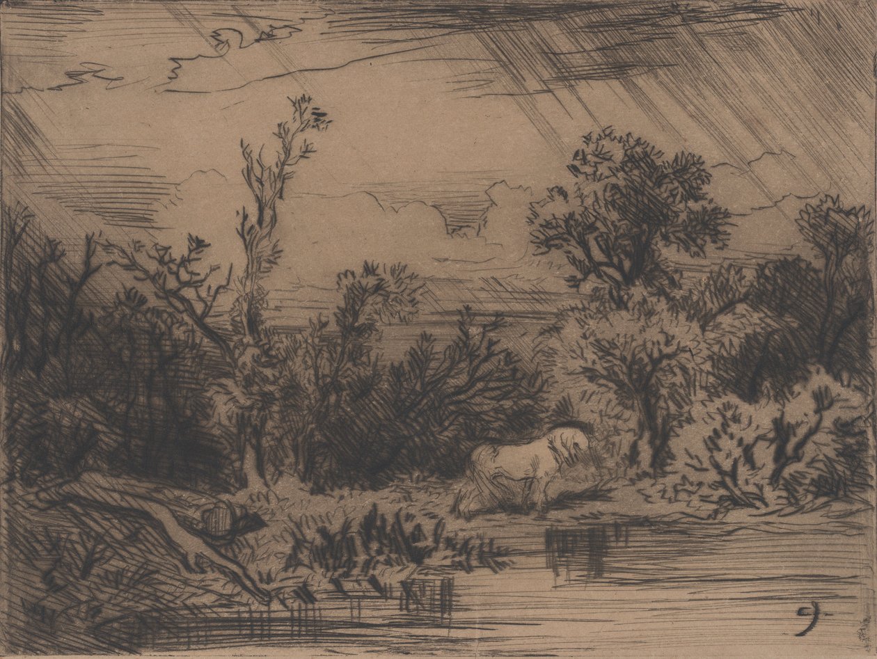 Paysage avec orage - Charles Emile Jacque