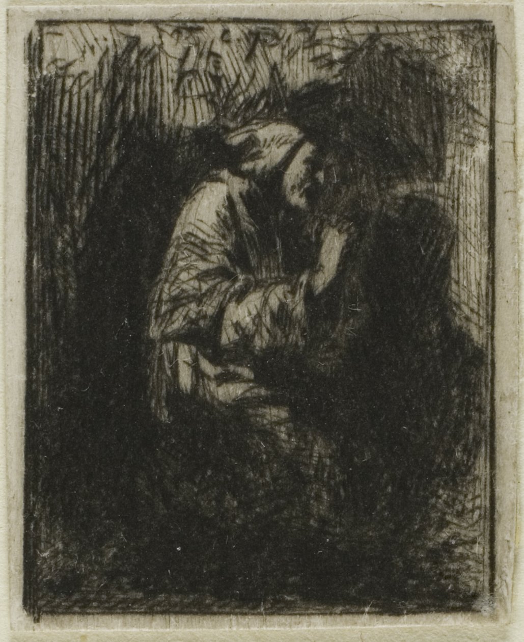 Moine en prière - Charles Emile Jacque