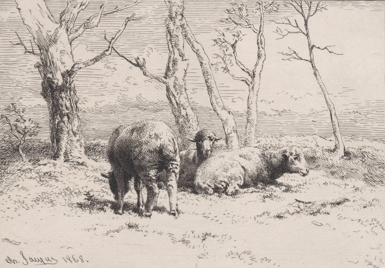 Moutons, 1868 - Charles Emile Jacque