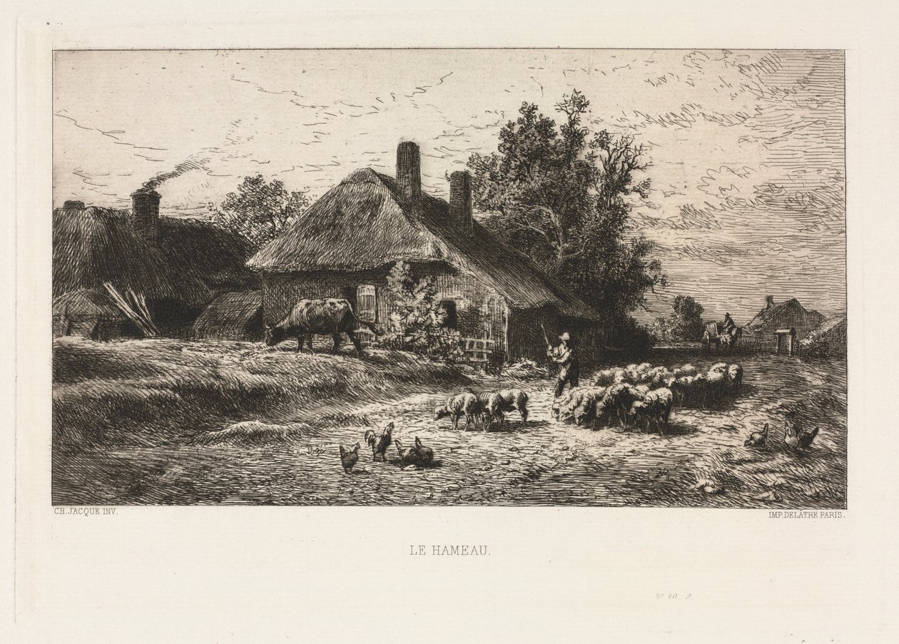 Le Hameau - Charles Emile Jacque