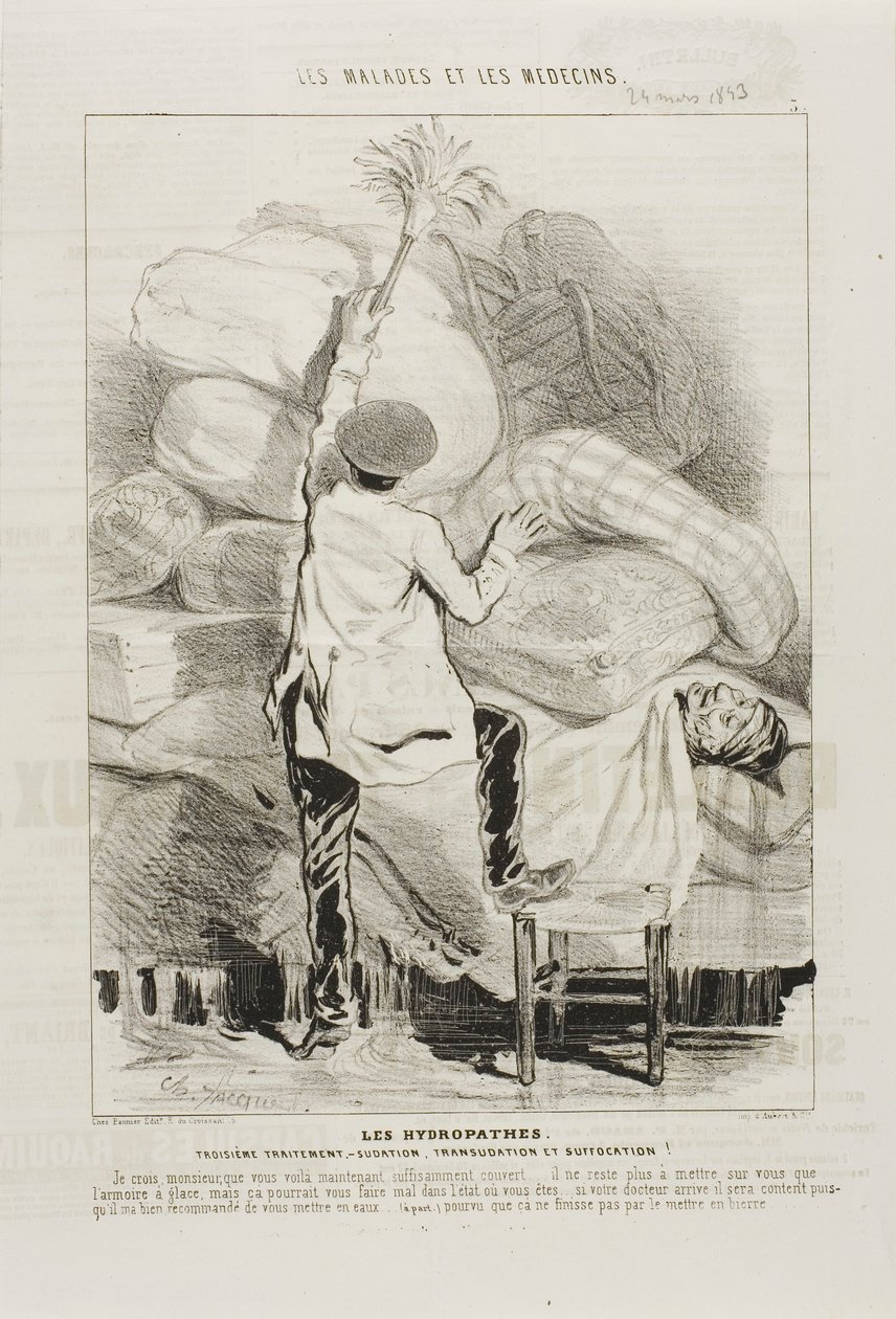 Les Hydropathes : Troisième Traitement (plaque 3) - Charles Emile Jacque