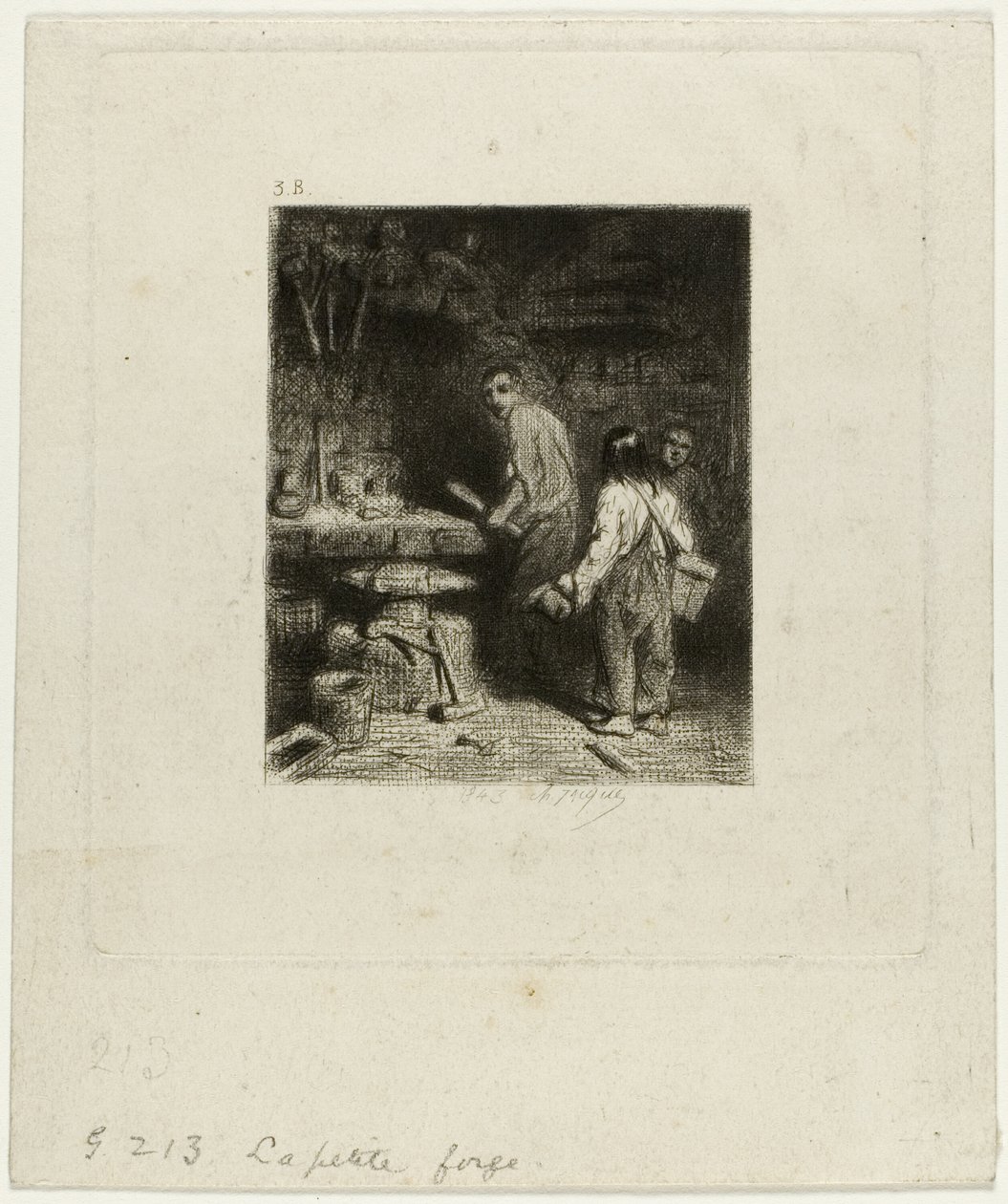 La petite forge - Charles Emile Jacque