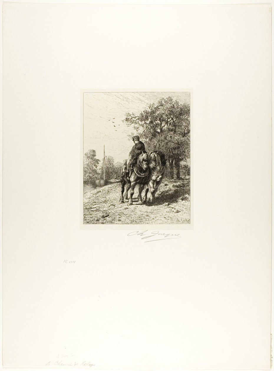 Le chemin de halage - Charles Emile Jacque