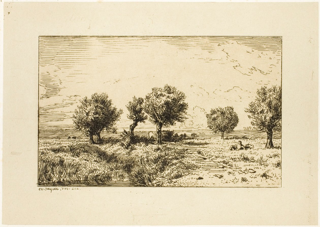 Saules dans un paysage - Charles Emile Jacque