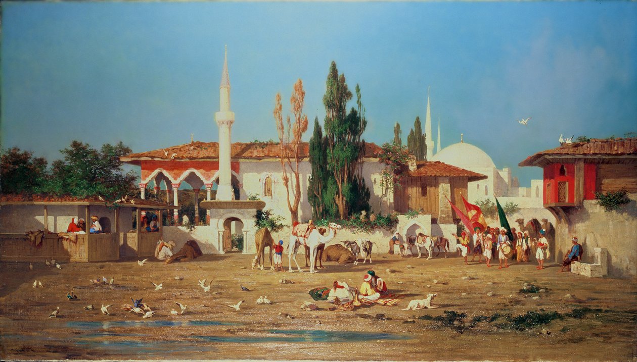 Arabes quittant la ville - Charles Émile de Tournemine