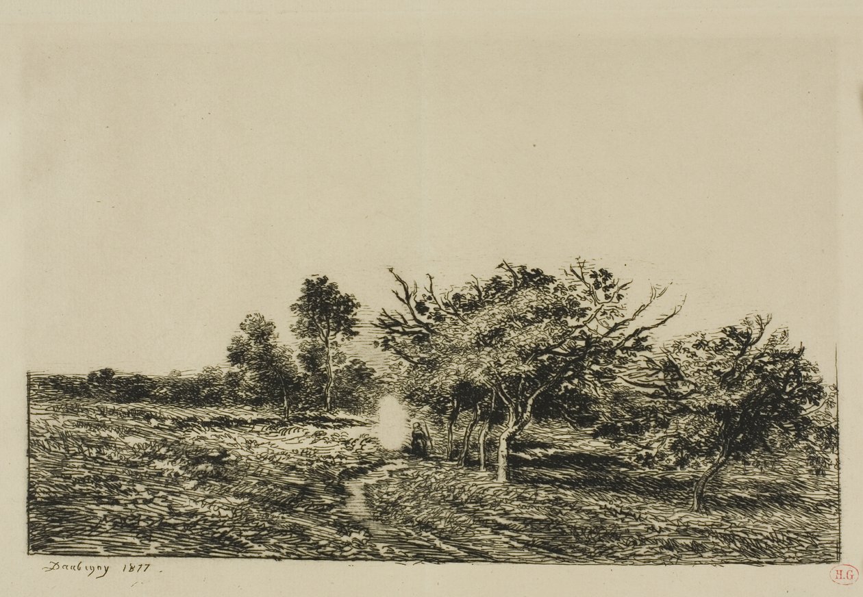 Pommiers à Auvers - Charles Francois Daubigny