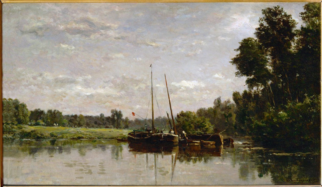 Les péniches ... - Charles Francois Daubigny