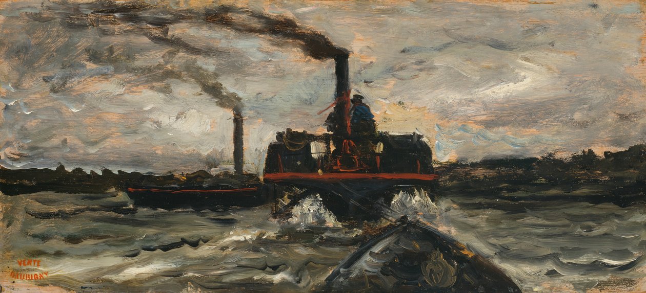 Bateau fluvial, c. 1860 - Charles Francois Daubigny