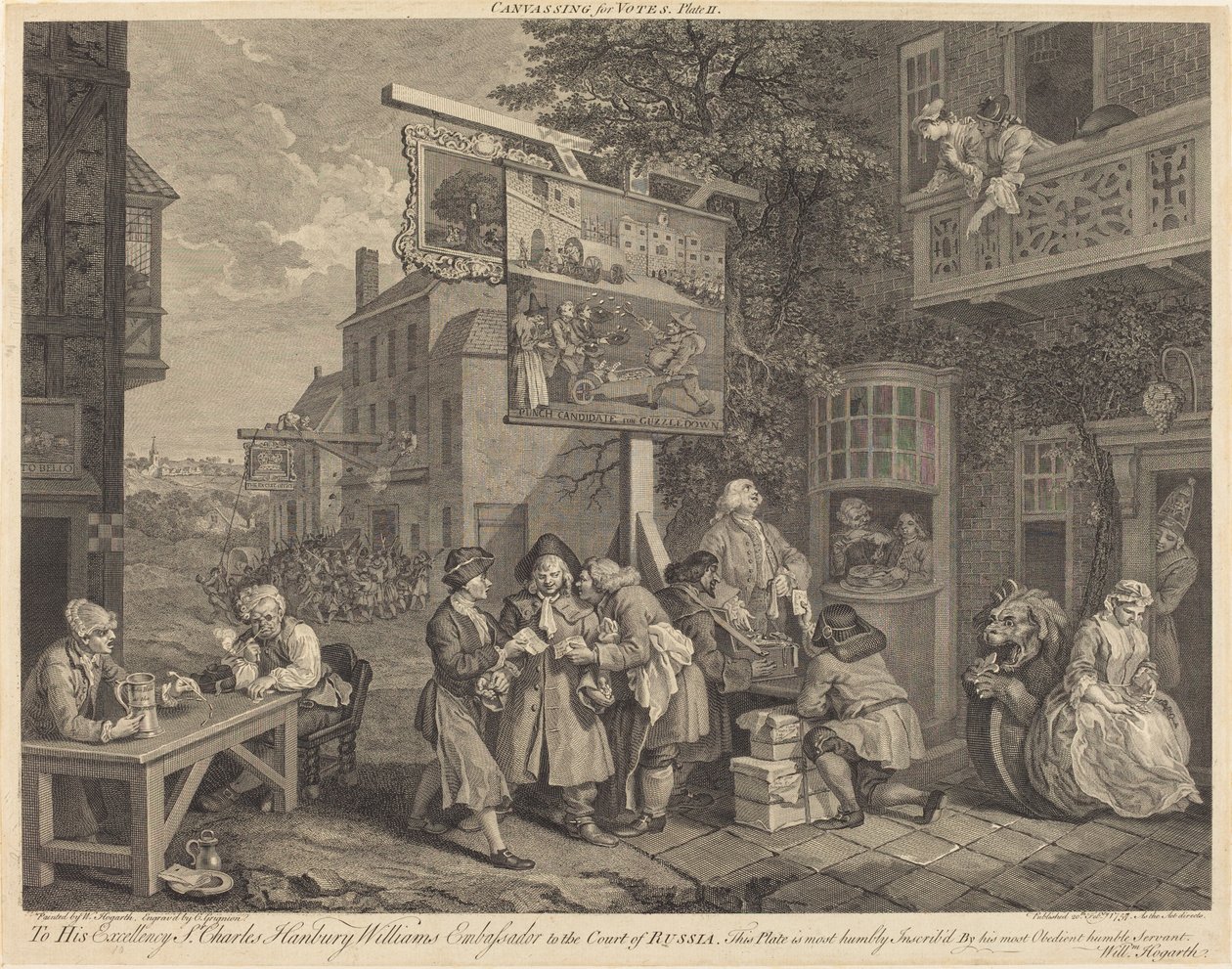 Canvassing for Votes - Charles Grignion after William Hogarth